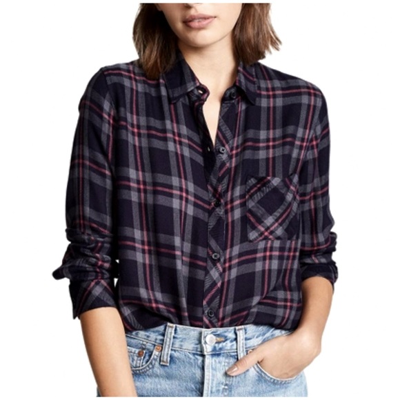 Rails Hunter Shirt in Coal-Grey-Rose Small - Picture 2 of 16